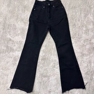 SHEIN Black Wide Leg Flare Jeans